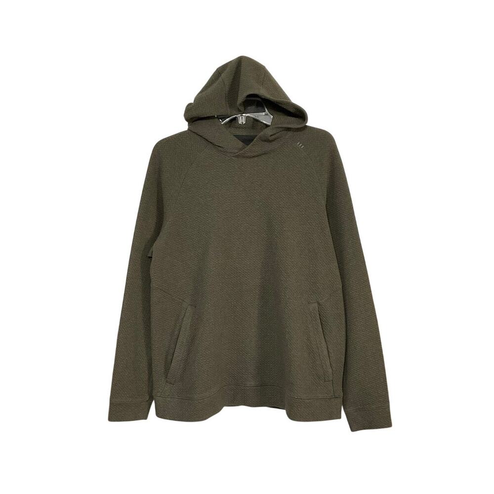 Lululemon Mens Ease the Day Hoodie Sage Green Sz Medium Textured Knit Pullover